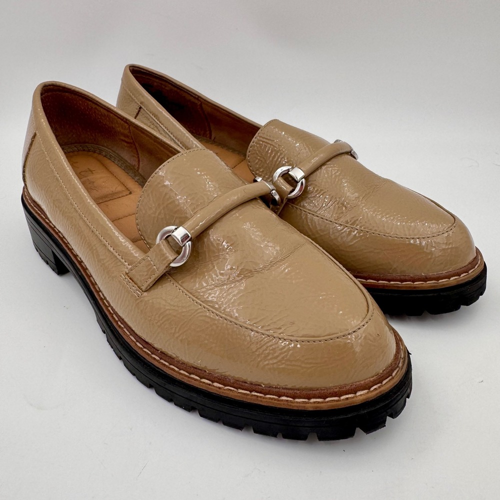Me Too Park Lug Sole Loafers Womens 10M Taupe Vegan Dark Academia Chic